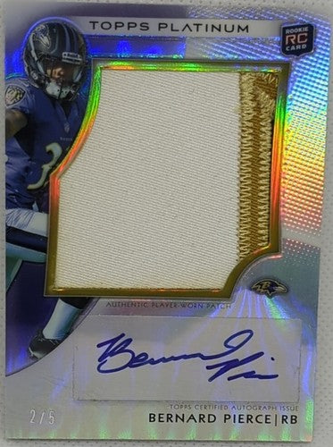 BERNARD PIERCE 2012 Topps Platinum Refractor DUAL RC AUTO JUMBO JERSEY PATCH #/5