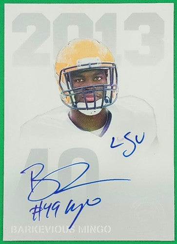 BARKEVIOUS MINGO 2013 Press Pass Signings AUTO SSP LSU #49 INSCRIPTION Browns SP