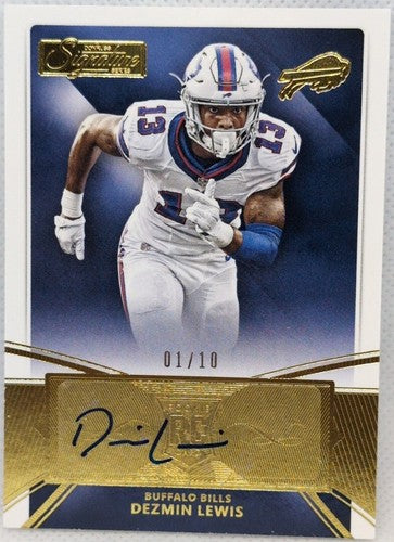 DEZMIN LEWIS 2015 Panini Donruss Signature Series RC AUTO Gold SP #01/10 Bills
