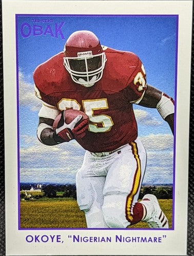 CHRISTIAN OKOYE 2011 TriStar Obak "Nigerian Nightmare" PURPLE #1/1 Chiefs One of
