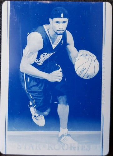 DERRICK BYARS 2007-08 Upper Deck Series Star PRINTING PLATE SP #1/1 76ers Spurs