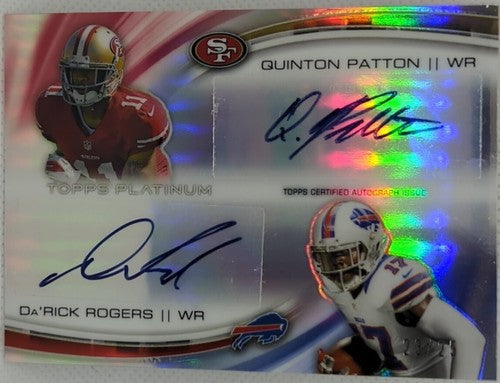 Quinton PATTON Da'Rick ROGERS 2013 Topps Platinum RC DUAL AUTO #/25 49ers Bills