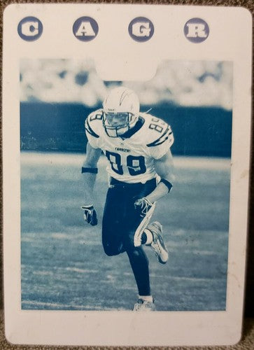 CHRIS CHAMBERS 2008 Topps NFL PRINTING PLATE #1/1 of 1 Dolphins Chiefs Chargers
