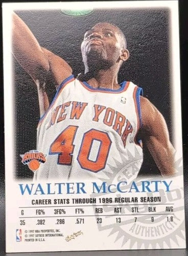 WALTER McCARTY 1997-98 SkyBox Premium Autographics AUTO Knicks Celtics Clippers
