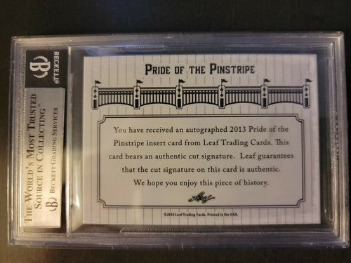 SHANE RAWLEY 2013 Leaf Pride of the Pinstripe CUT AUTO Beckett BGS #1/1 Yankees
