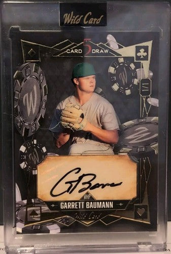 GARRETT BAUMANN 2024 Wild 5 Card Draw Modern AUTO BLACK GOLD FOIL SP #1/1 Braves