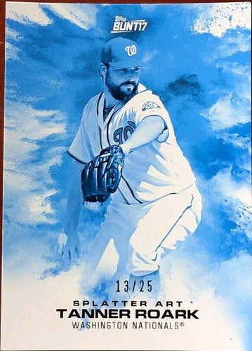 TANNER ROARK 2017 Topps Bunt Physical Redemption SPLATTER Blue SP #/25 Nationals