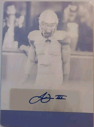 JOHN ROSS III 2017 Leaf Ultimate Draft 1991 RC AUTO PRINTING PLATE #1/1 Bengals