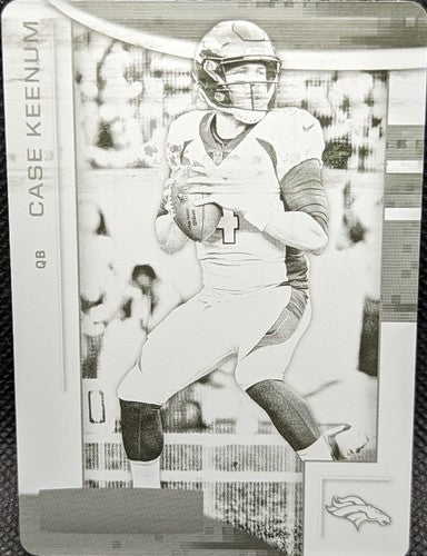 CASE KEENUM 2018 Panini Rookies Stars PRINTING PLATE SP 1/1 Broncos Bills One of