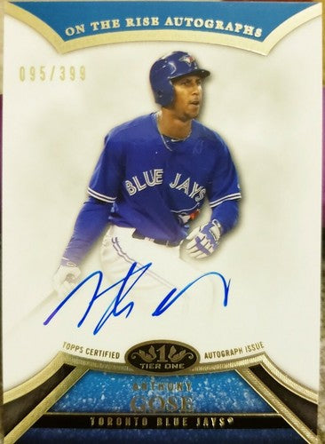 ANTHONY GOSE 2013 Topps Tier One Baseball On the Rise AUTO #/399 #AG2 Blue Jays