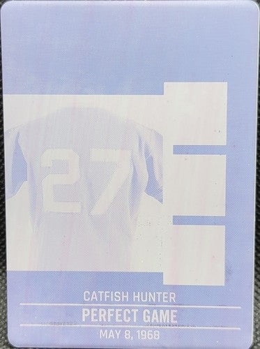 JIM CATFISH HUNTER 2020 Leaf In The Game Used PRINTING PLATE SP #1/1 A's Yankees