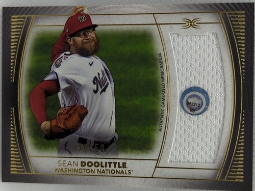 SEAN DOOLITTLE 2021 Topps Definitive JUMBO Game Used Worn JERSEY #/50 Nationals
