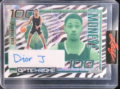 DIOR JOHNSON 2022-23 Leaf Optichrome So Money! PROOF AUTO ZEBRA #1/1 UCF Knights
