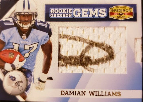 DAMIAN WILLIAMS 2010 Panini Gridiron Gear RC Pull-Out AUTO JERSEY SP /206 Titans