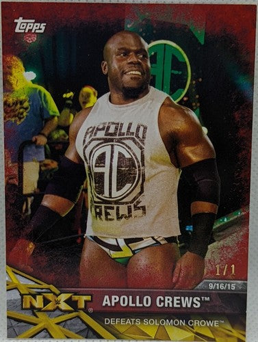 APOLLO CREWS 2017 WWE NXT Wrestling RED SP #1/1 One of Raw SmackDown