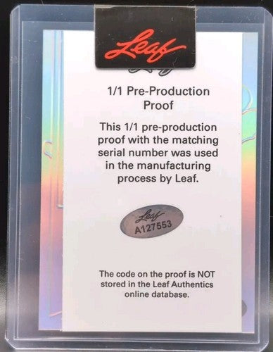 KYLE PHILIPS 2022 Leaf Pro Set Action Ink Pre-Production Proof AUTO #1/1 Titans