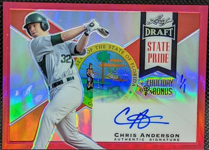 CHRIS ANDERSON 2013 Leaf Metal Draft RC AUTO Holiday Bonus SP 1/1 Dodgers One of