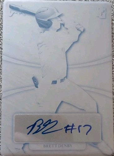 BRETT DENBY 2022 Leaf Perfect Game National Showcase AUTO PRINTING PLATE SP #1/1