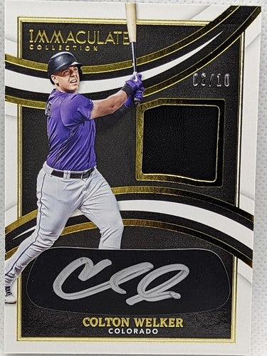 COLTON WELKER 2022 Panini Immaculate Eye Black DUAL AUTO Jersey CLEATS PATCH /10