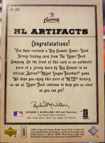 ROY OSWALT 2006 Upper Deck Artifacts NL Game Used Jersey Red SP #/250 Astros AL