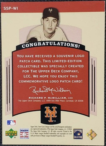 HOYT WILHELM 2004 UD Sweet Spot Classic Souvenir TEAM LOGO PATCH SP #/300 Giants