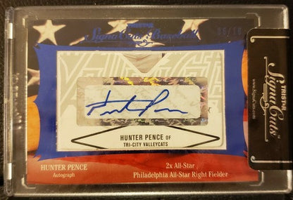HUNTER PENCE 2012 TriStar Signa Cuts Cut AUTO Blue /10 2004 Just Minors Phillies