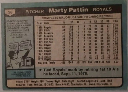 MARTY PATTIN 2014 Topps 75th Anniversary Silver SP 1980 BUYBACK #26 KC Royals