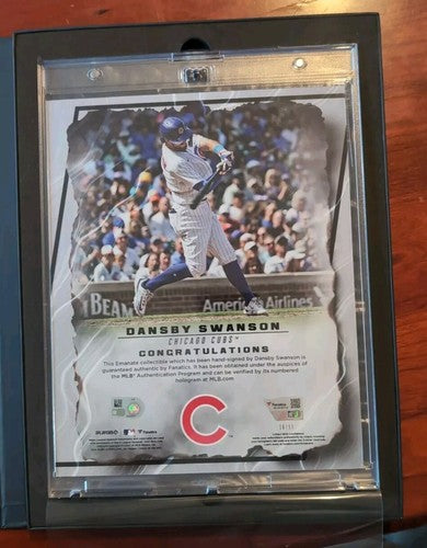 DANSBY SWANSON 2024 Fanatics Under Wraps MLB Emanate 8x10 AUTO GOLD SP #/50 Cubs