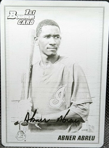 ABNER ABREU 2010 Topps Bowman 1st RC PRINTING PLATE SP 1/1 Cubs Braves Cleveland