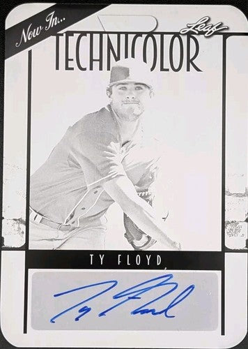 TY FLOYD 2023 Leaf Vivid Now In Technicolor RC AUTO PRINTING PLATE SP #1/1 Reds