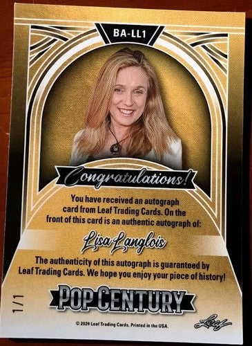LISA LANGLOIS 2024 Leaf Pop Century AUTO BLUE MOJO SP #1/1 Class Of 1984 Phobia