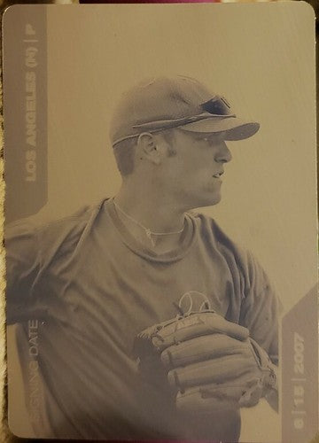 CHRIS WITHROW 2008 Just Minors Rookie Press PRINTING PLATE SP #1/1 of 1 Dodgers