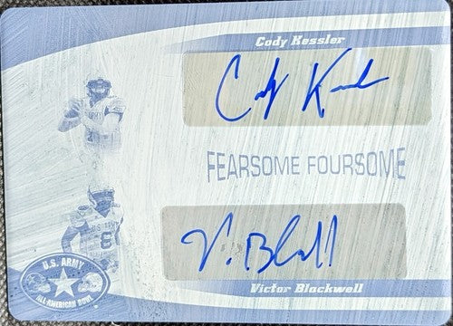 Cody KESSLER Victor BLACKWELL 2011 Leaf US Army DUAL AUTO PRINTING PLATE 1/1 USC