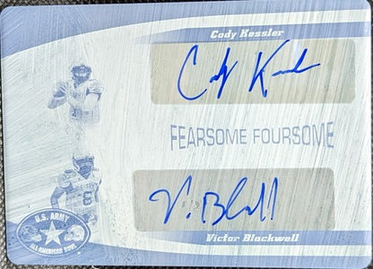 Cody KESSLER Victor BLACKWELL 2011 Leaf US Army DUAL AUTO PRINTING PLATE 1/1 USC