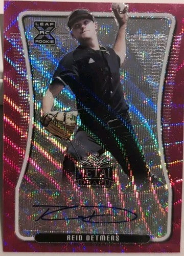 REID DETMERS 2020 Leaf Metal Draft Prospect XRC AUTO PINK WAVE PRIZM #/10 Angels