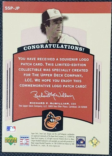 JIM PALMER 2004 UD Sweet Spot Classic Souvenir ALL-STAR LOGO PATCH #/230 Orioles