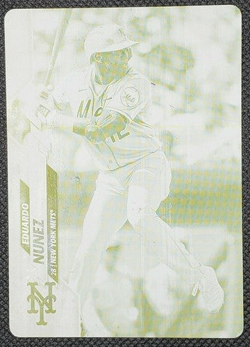 EDUARDO NUNEZ 2020 Topps Update PRINTING PLATE SP #1/1 NY Mets Red Sox Yankees