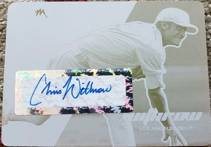CHRIS WITHROW 2008 Just Autographs PRINTING Press PLATE AUTO #1/1 of 1 Dodgers