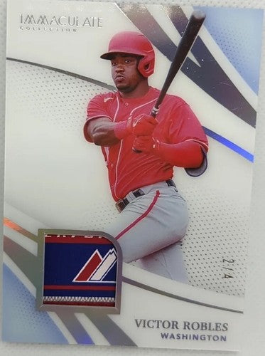 VICTOR ROBLES 2021 Panini Immaculate Jersey LAUNDRY TAG MAJESTIC LOGO PATCH #2/4