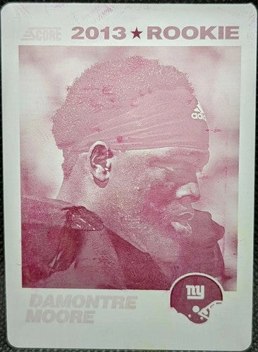 DAMONTRE MOORE 2013 Panini Score RC PRINTING PLATE SP #1/1 NY Giants #353 One of
