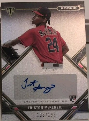 TRISTON McKENZIE 2021 Topps Triple Threads RC AUTO SP #/199 Cleveland Guardians