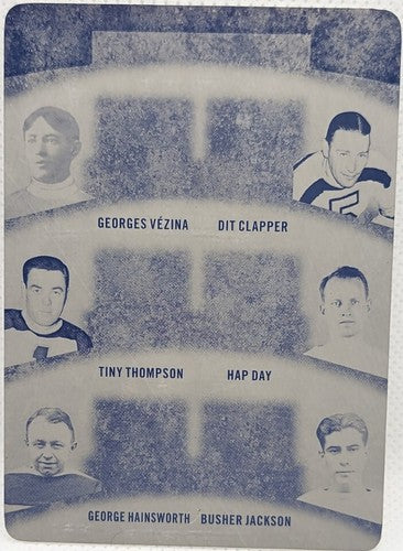 Georges VEZINA Tiny THOMPSON George HAINSWORTH DAY 2015 HoF PRINTING PLATE #1/1