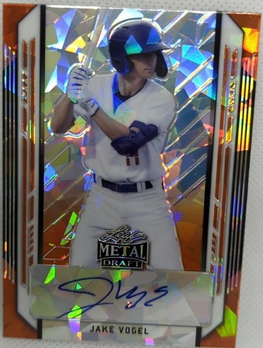 JAKE VOGEL 2021 Leaf Metal Draft RC Prospect AUTO Orange Wave SP #1/3 LA Dodgers