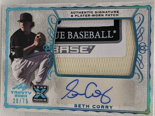 SETH CORRY 2020 Leaf Trinity RC DUAL AUTO Jersey LAUNDRY TAG PATCH SP /75 Giants