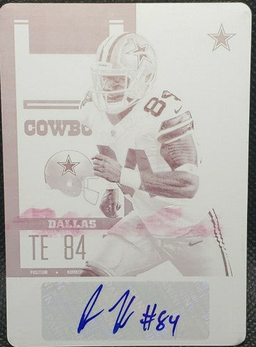 JAMES HANNA 2012 Panini Contenders RC Ticket AUTO PRINTING PLATE SP #1/1 Cowboys