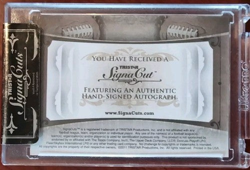 RON YARY 2011 TriStar SignaCuts Football Cut AUTO Silver SP #/5 Vikings Rams HoF