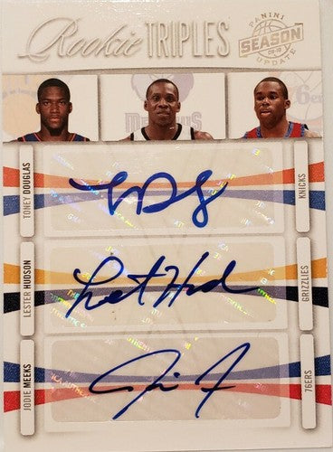 Jodie MEEKS Lester HUDSON Toney DOUGLAS  2009-10 Panini Update TRIPLE AUTO #5/49