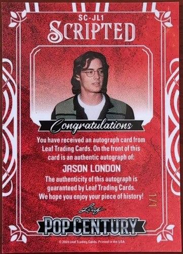 JASON LONDON 2024 Leaf Pop Century Scripted AUTO BLUE MOJO SP #1/1 Pink Floyd of