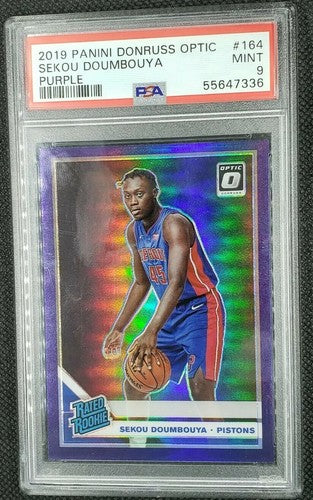 SEKOU DOUMBOUYA 2019-20 Panini Donruss Optic PURPLE PRIZM RC Rookie PSA 9 MINT