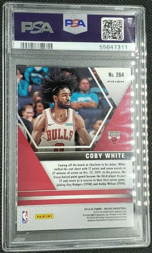 COBY WHITE 2019-20 Panini Mosaic NBA Debut GREEN PRIZM SP RC Rookie PSA Graded 8